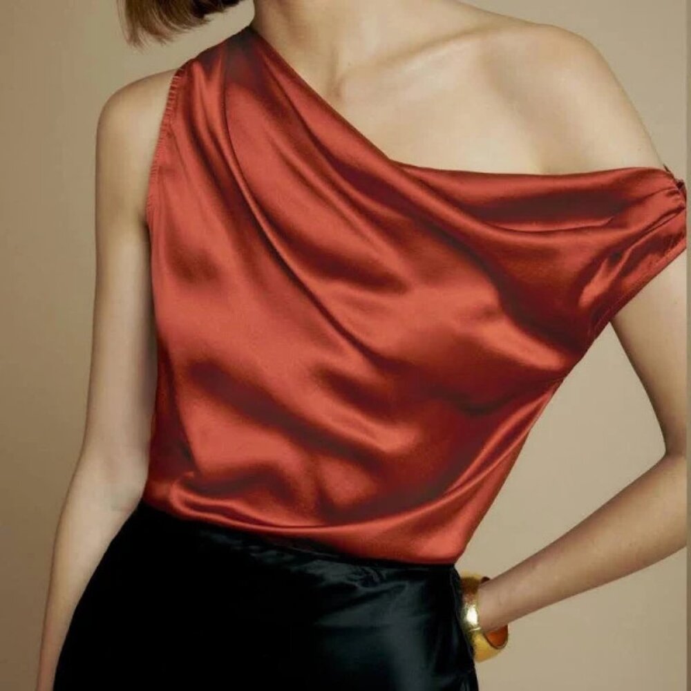 NWT Reformation Silk Annika Off the Shoulder Top